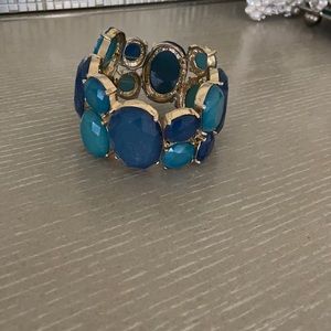 Blue & turquoise gold chunky stones